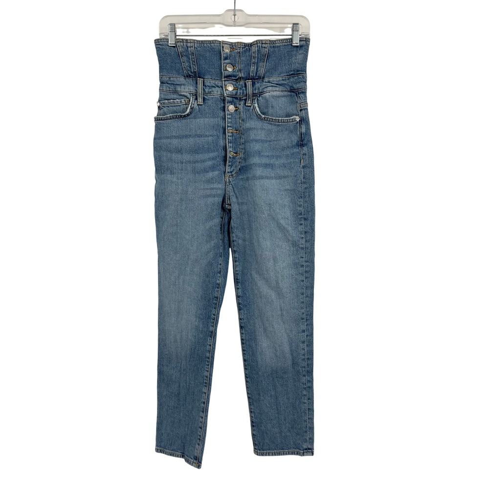 Guess Womens High Waisted Corset Skinny Jeans Blue‎ Size 30 Y2K